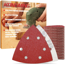 KONGMING 120 PCS Mouse Sander Pads Grit 80 Sanding Pads 6 Hole Hook and Loop for Multi Electric Sander