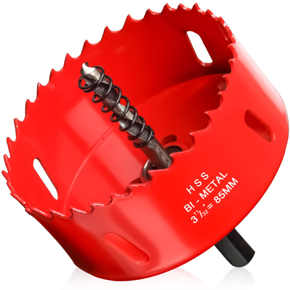 85Mm Hole Saws Cutter, Hss Bi-Metal Drill Bit For Wood, Plastic, Upvc, Fiberglass And Plasterboard 5007893137245