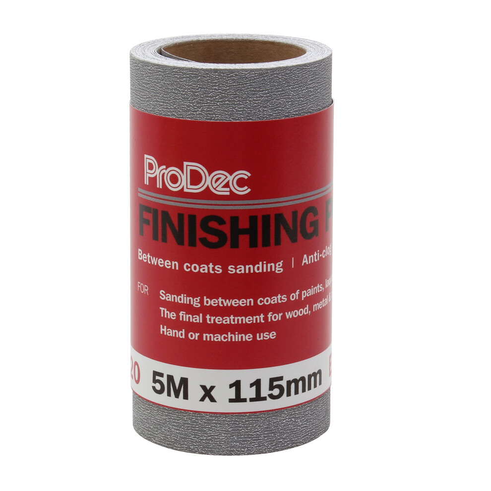 Photos - Other Hand Tools ProDec 5m Roll 320 Grit Extra Fine Grade Finishing Paper for Sanding Between Coats and Automotive Sanding - 115mm Wide Abras 