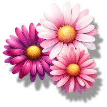 x9 Daisy Flower Vinyl Wall Sticker, Cover up Marks, Weatherproof & Vibrant, Multi-Purpose Ideal for Phone, Cups, Tile, Toilet, Car, Laptop, Glass& Al