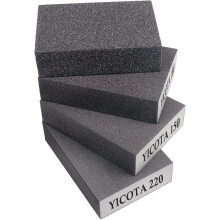 Sanding Block 4 Pieces Sanding Sponges with 4 Grits (60,100,150,220) Coarse/Medium/Fine/Superfine Wet and Dry Dual-use Abrasive Pads Washable and Reu