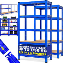 Monzana 2x 5 Tier Heavy Duty Garage Shelving Unit Shed Racking Galvanised Steel Metal Shelving Units Storage Shelves Warehouse Shed Rack Workshop Sh