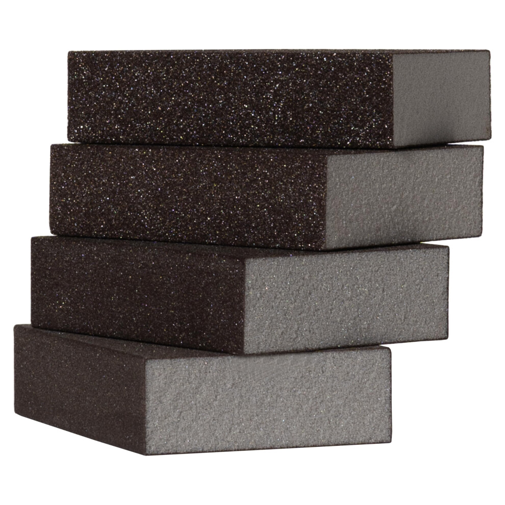 Furniture Clinic Sanding Block - Pack Of 4 Wet & Dry Sanding Sponges (Coarse 60 / Medium 80 / Fine 120 / Superfine 220) - Abrasive Grit Sandpaper Blo 5002612969794