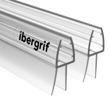Ibergrif 2 Pack 1000mm Bath Shower Screen Door Seal Strip for 5-8mm Glass Door Adjustable Length (Straight) M102-100