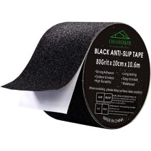 CHUANGSEED Heavy Duty Black Anti Slip Tape 4" x 35Ft (10cm x 10.6m) High Traction For Outdoor/Indoor Safety Non Skid Roll Traction Tread grip Tape