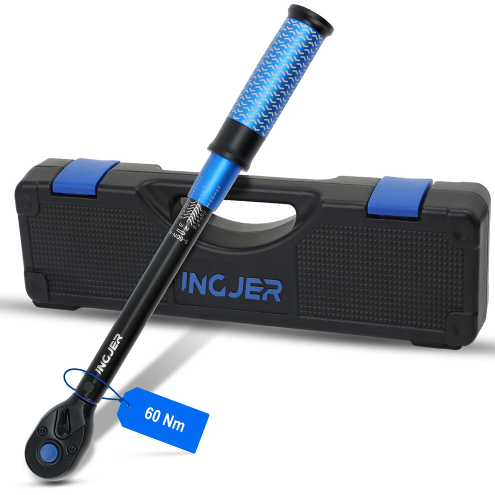 Ingjer Torque Wrench, Upgrade 3/8 Inch Torque Wrench Auto,5-60Nm,Dual-Direction Adjustable 72 Tooth Click Torque Wrench For Car, Motorcycle,Professio 5003105923798