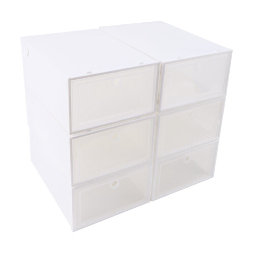 12Pcs Foldable Plastic Transparent Shoe Box Storage Clear Stackable Organizer