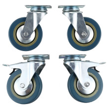 DSL 4 Double Bearing 180KG 100mm Rubber Swivel Castor Wheel Trolley Caster BOLT