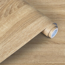 Alened Sticky Back Plastic Roll 30x200cm, Wood Effect Vinyl Wrap Self Adhesive Wallpaper, Brown Peel and Stick Waterproof Removable Vinyl Film for Ki