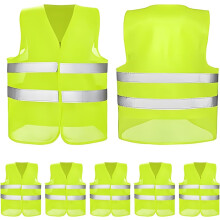 5 Pack Hi Vis Vests Yellow, High Visibility Vest, Unisex Safety Night Workwear Reflective Vest,for Traffic Work, Running, Surveyor and Security Guard