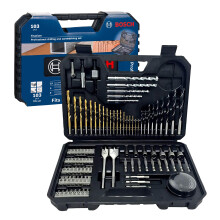 Bosch 103 pcs Mixed Screwdriver and Drill Bit Titanium Accessory Set (for Wood, Stone, Metal, for Screwdrivers and Drills)