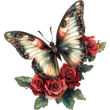 x4 Red Butterfly Flower Vinyl Stickers, Cover Marks Non Transparent & Weatherproof Multi-use Decals 1@150mm 1@120mm & 2@70mm Toilet Wall Car Laptop &
