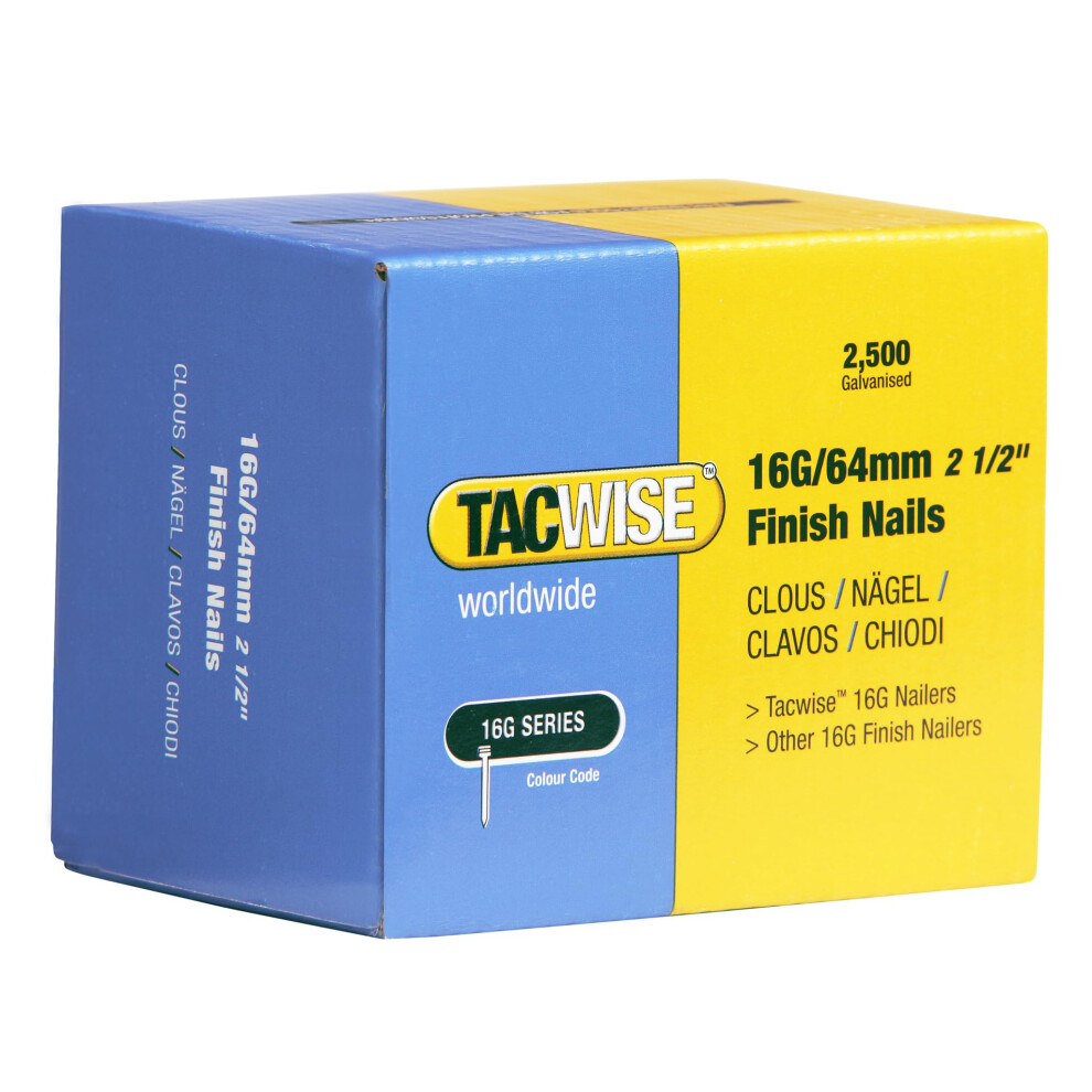 Photos - Tool Kit Tacwise 0301 Type 16G / 64 mm Galvanised Finish Nails, Pack of 2500