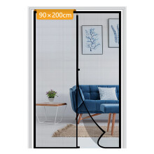 Yotache Fly Screen Door 90 x 200 cm, Reinforced Polyester Anti-Tearing Insect Fly Mesh for Back Door Pet Friendly Easy to Install, Black