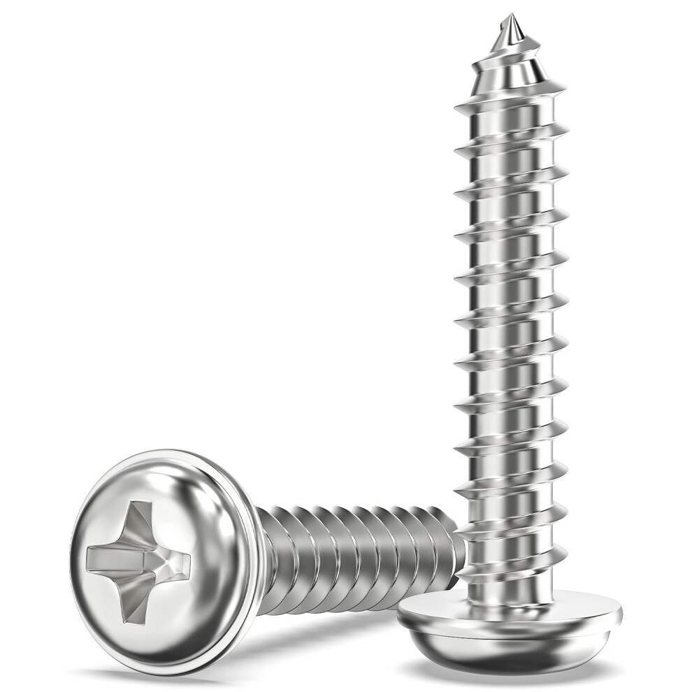 Valorada 50Pcs M5 X 25Mm Screws For Wood, Modified Truss Head Self Tapping Screws, Phillips Drive, 304 Stainless Steel 5004730661987