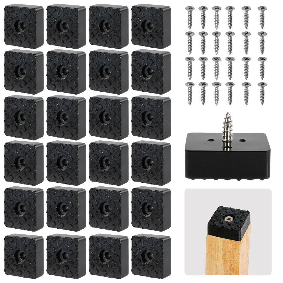 Nutkit 24Pcs Screw-On Rubber Feet For Garden Furniture, Rubber Garden Furniture Feet, Outdoor Furniture Pads Floor Protectors, Non-Slip Furniture Fee 5007086592691