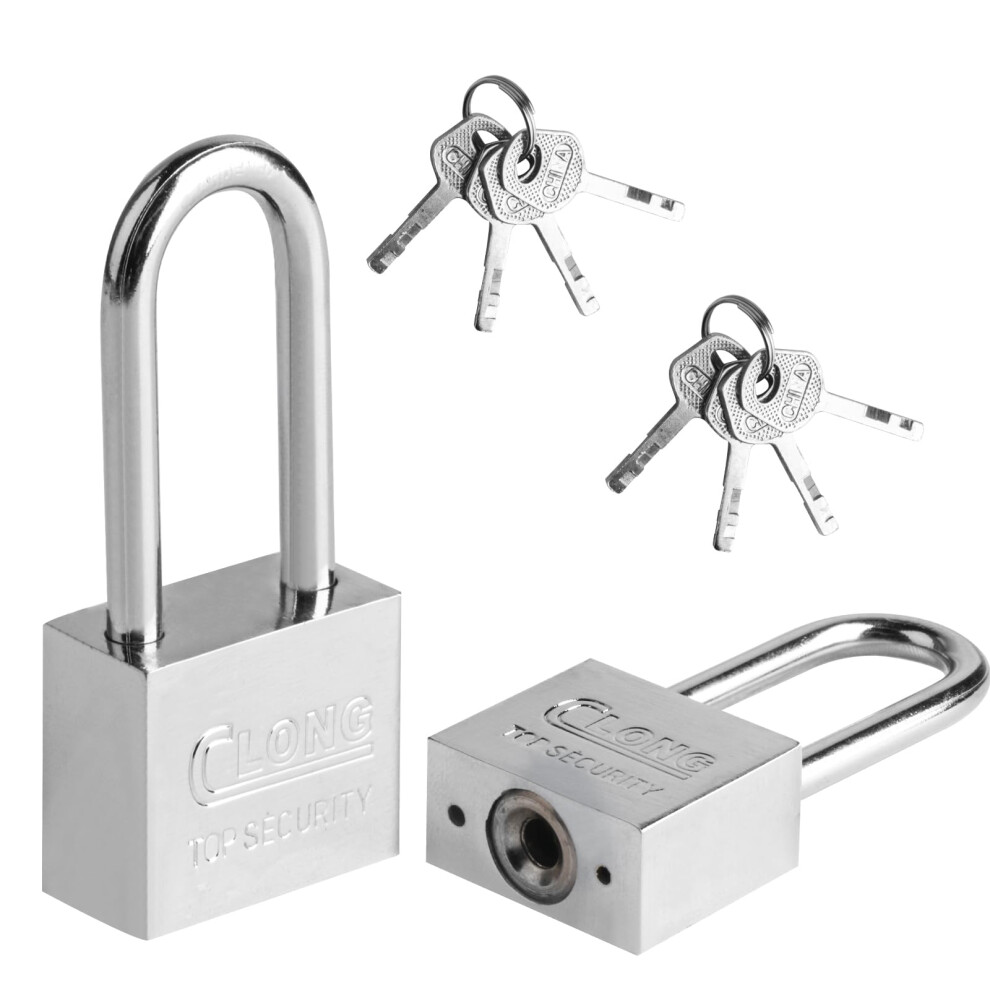 2 Pcs Long Shackle Padlocks With Keys - Keyed Outdoor Locks For Shed, Gym Locker, Fence, Garage, Garden Gate, Suitcase [2 Pack] [8 Keys] 5009671914277