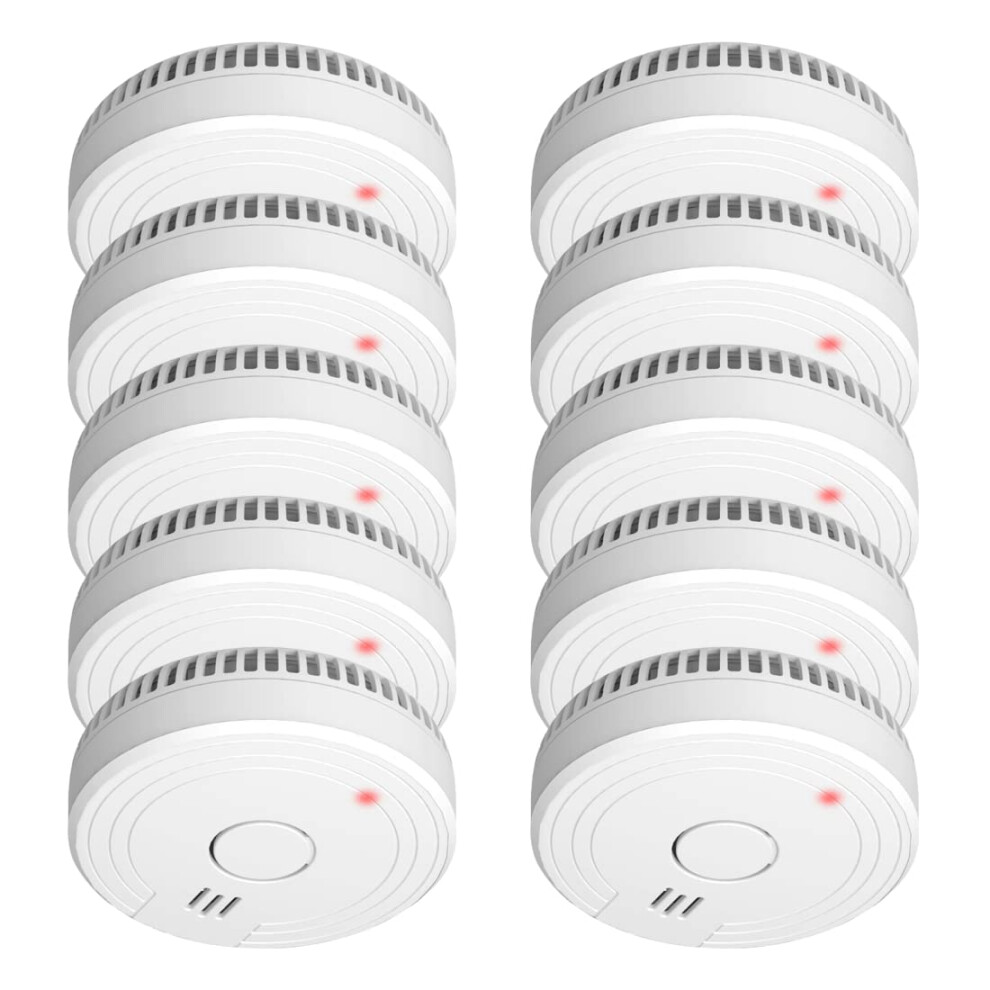 Elro Fs1801 | 10-Piece Smoke Detector Set | 10-Year Sensor | Complies With European Standard En14604 | White | Set Of 10 5003572043173