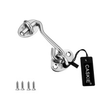 3 inch Stainless Steel 304 Heavy Duty Cabin Hook and Eye Lock for Shed, Gate or Garage Door - CASKIE