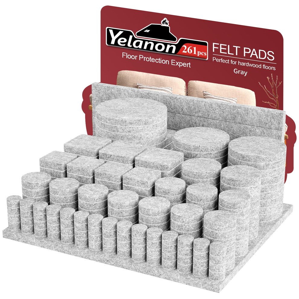 Yelanon Felt Furniture Pads 261 Pcs Furniture Pads Hardwoods Floors Self Adhesive, Felt Chair Pads, Anti Scratch Floor Protectors For Furniture Feet 5006932491157