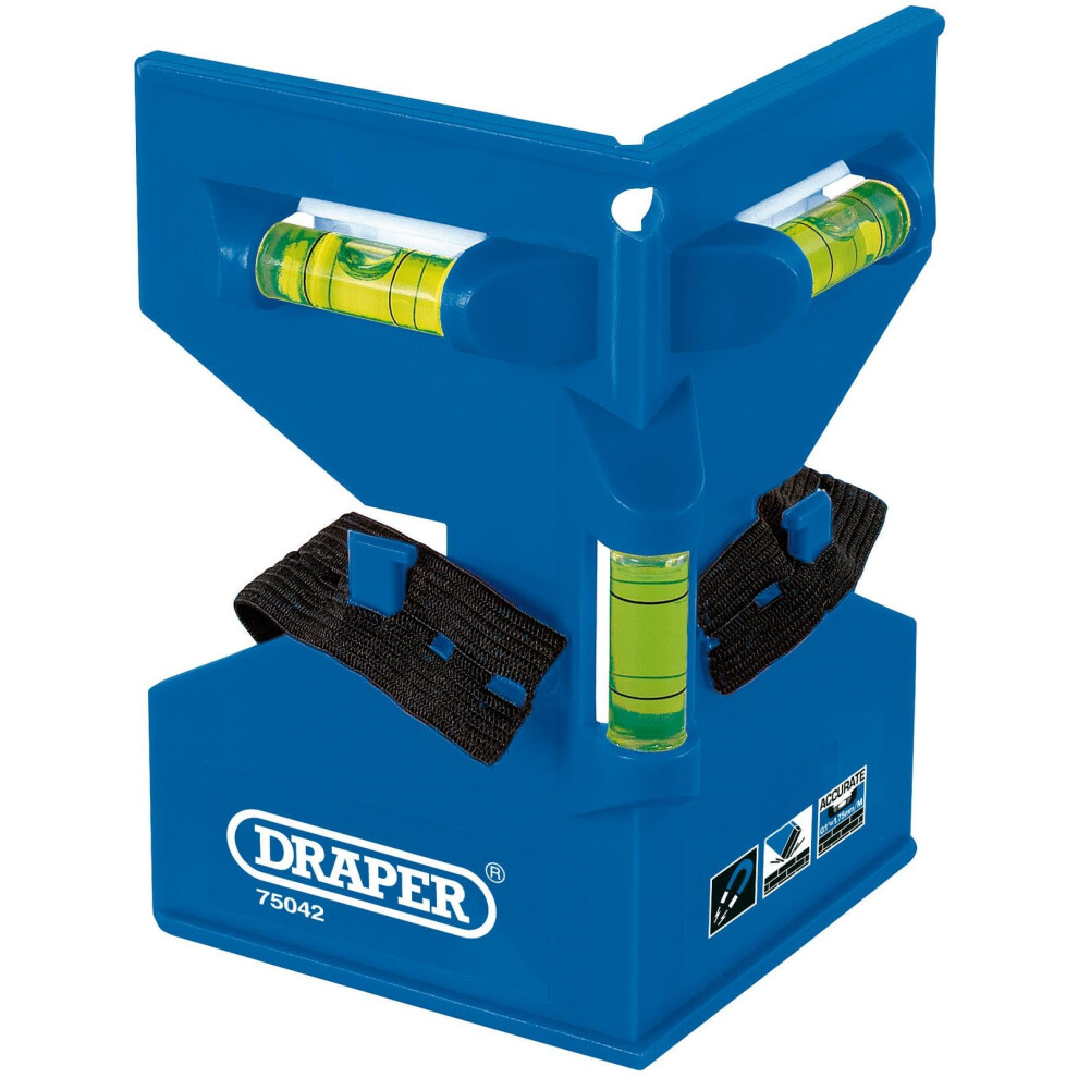 Draper Post Spirit Level | Fence Post Spirit Levelling Tool | Magnetic Pads And Elastic Band | 75042