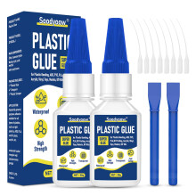 Soodyoow 2X30g Plastic Glue Extra Strong, Fast Cure Clear Super Glue, ABS Adhesive for Plastic, Model, Acrylic Glass, PLA, 3D Print, Hobbyist and Pro