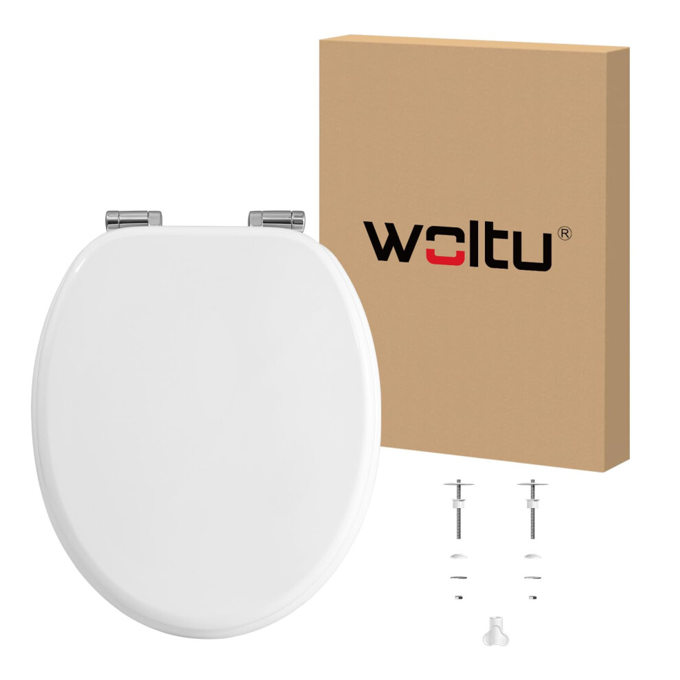 Woltu Wooden Toilet Seat, Soft Close Wc Seat With Strong Hinge Ideal For Standard Toilet 5001971108554