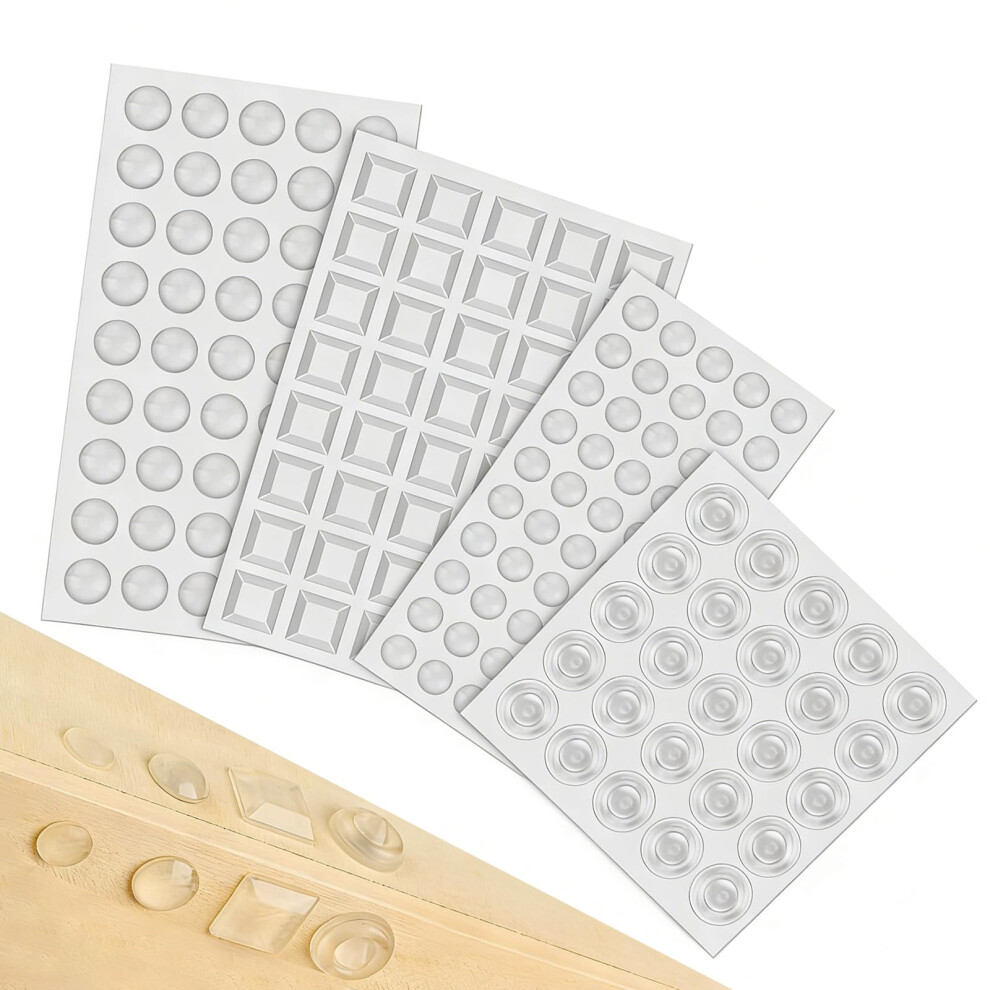 165 Pack Adhesive Furniture Bumpers,4 Shapes Clear Rubber Bumper Pads, Cabinet Door Silencer, Self Adhesive Rubber Feet For Cupboards, Drawers, Glass 5000126446879