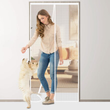 Flintronic Magnetic Fly Screen Door, 90x210cm Heavy Duty Mesh Curtain with Repair Subsidy, Fly Screens Doors Nets Patio Curtain Insect Mesh with Powe