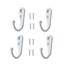 Yesmin 4 PCS Wall Mounted Hooks Coat Hooks Retro Door Robe Hook for Hanging Towel Clothes Hat Key Cup Single Metal Hook Cloth Hanger for in Bedroom B