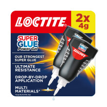 Loctite Super Glue Power Gel, Flexible Super Glue Gel, Superglue with Non-Drip Formula for Vertical Applications, Clear Glue with Precise Nozzle, 2x4