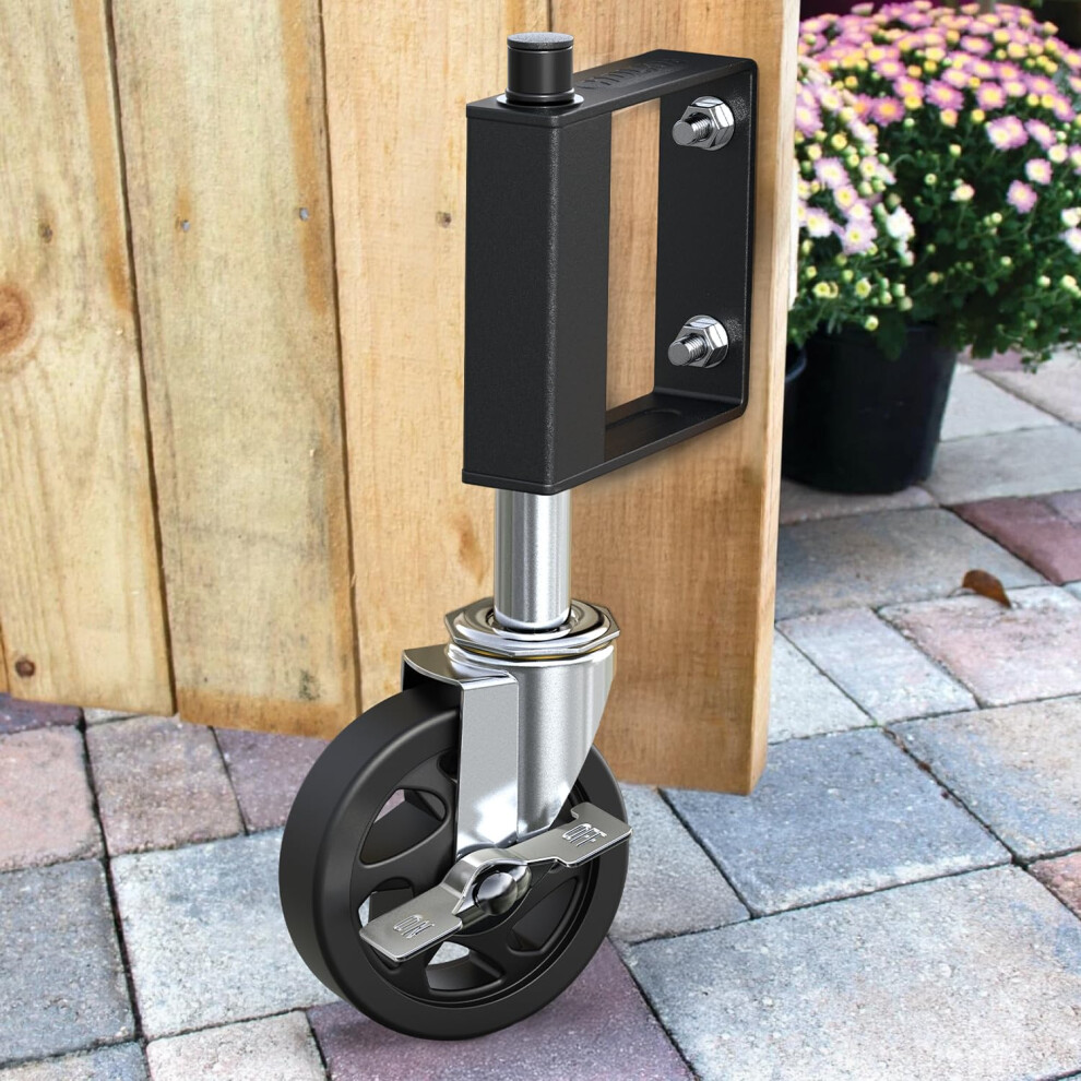 Holkie 100Mm Gate Castor Wheel - Heavy Duty Spring Loaded Swivel Castor Wheel For Wooden Gate And Fence - 100 Kg Capacity 5000022249222