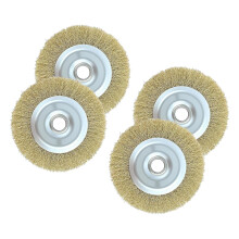 4 Pcs Wire Wheel Brush for Ryobi Patio Cleaner Wire Brush Replacement for Ryobi RAC814 RY18PCA-0 OPC1800 OPC1815 EFB 400/401, with Arbor Hole, for Cl