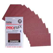 ProDec Advance 10 Sheets Coarse Grade 60 Grit ProFlex Ultra Flexible Crack Resistant Aluminium Oxide Abrasive Sanding Paper for Sanding Wood, Paint,