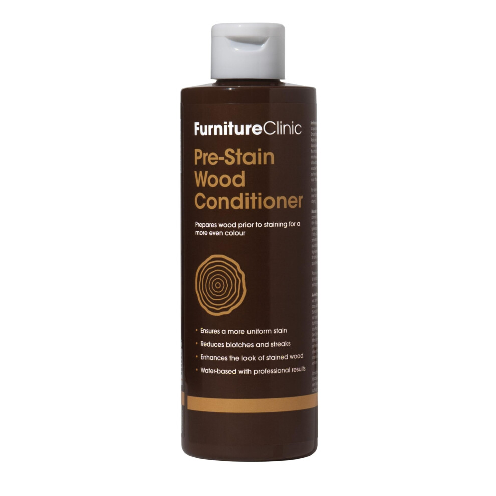 Furniture Clinic Pre-Stain Wood Conditioner - Water-Based - Indoor And Outdoor Use - Low Odour And Non-Toxic Â Use Before Staining Wood 250Ml 5002313385671