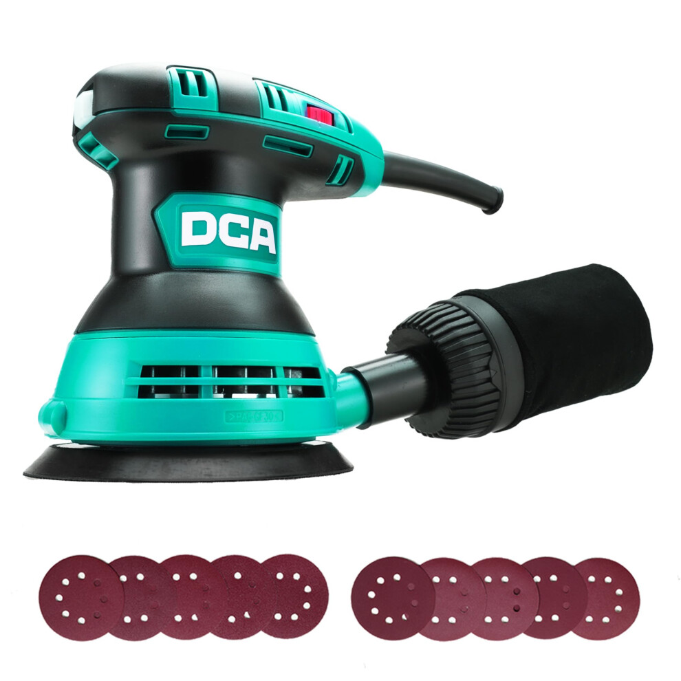 Photos - Sandpaper DCA Random Orbital Sander, 300W 12000 OPM Electric Sander with Dust Collection, 125MM Hand Electric Tool, 6 Variable Speeds,