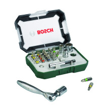 Bosch 26pc. Screwdriver Bit and Ratchet Set (PH-, PZ-, Hex-, T-, S-Bit, Accessories Drill and Screwdriver)