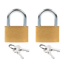 Pack of 2 32mm Iron Padlocks with 6 Keys - Heavy Duty Indoor and Outdoor Padlock for Doors, Sheds, Warehouses, Offices and More, Small Luggage Lock w