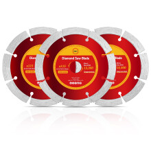 KMJ A-Grade 3 Pack Segmented 115mm Diamond Cutting Disc- Dry Cutting Grinder Discs- Ideal Cutting Disc for Granite, Brick, Mansory, Concrete, Stone &