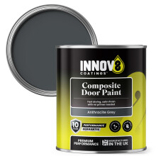 INNOV8 COATINGS COMPOSITE DOOR PAINT - 750 ml - No Primer or Top Coat - Fast Drying - Satin Finish - Anthracite GREY - Exterior Door Paint