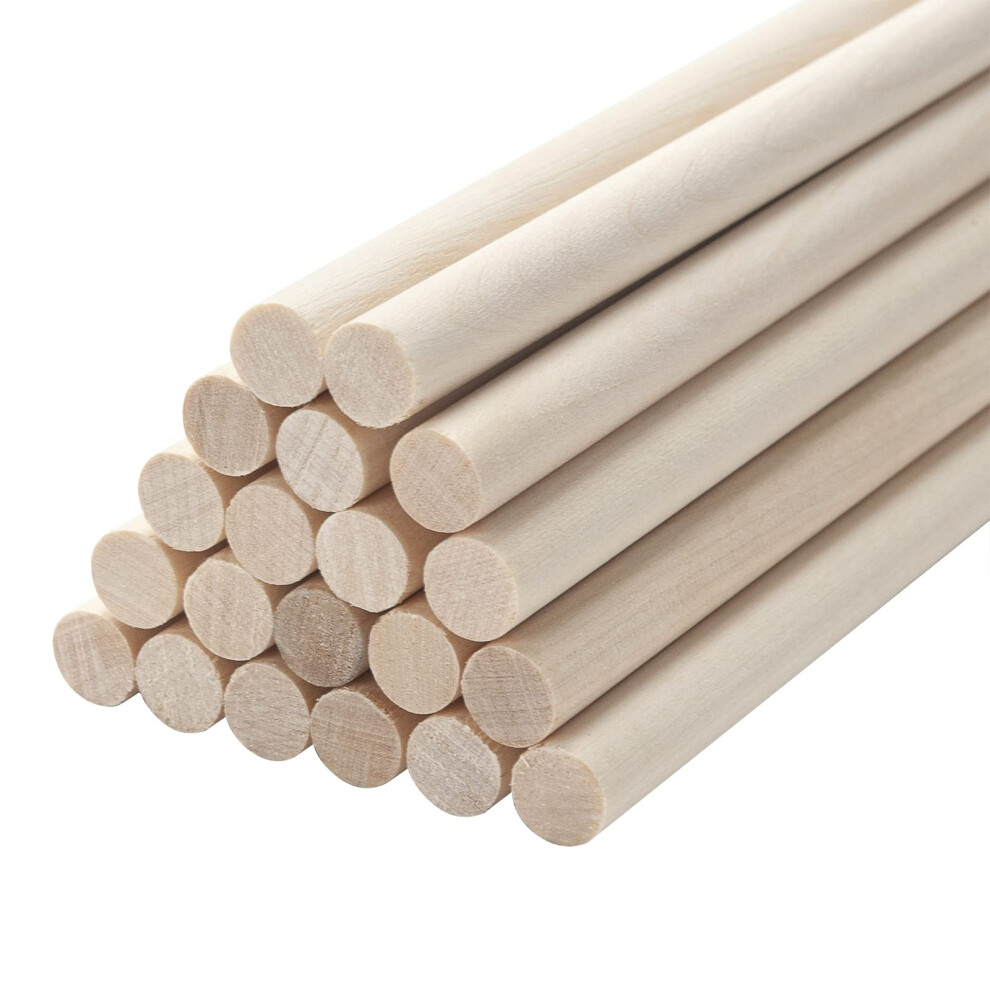 Wooden Dowel Dods Wood Dowels, 20Pcs 3/8 X 12 Wooden Sticks For Crafts, Round Macrame Dowels, Unfinished Hardwood Sticks For Arts And Diyers, Craftin 5000775294319
