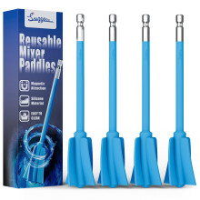 Silicone Resin Mixing Paddle, Suzzam 4pcs Reusable Paint Mixer for dril, Mixing Paddle for 1/4 Drill, Epoxy Mixing Paddle for epoxy Resin, Pigment, P