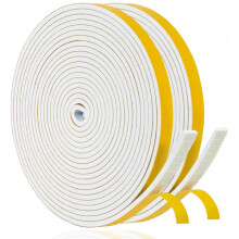 Adhesive Weather Stripping Foam Tape 6mm(W) x 3mm(T) Draught Excluder Tape for Door Window SoundProof Weather Strip Tape Seals for Gap Seal, 2 Rolls