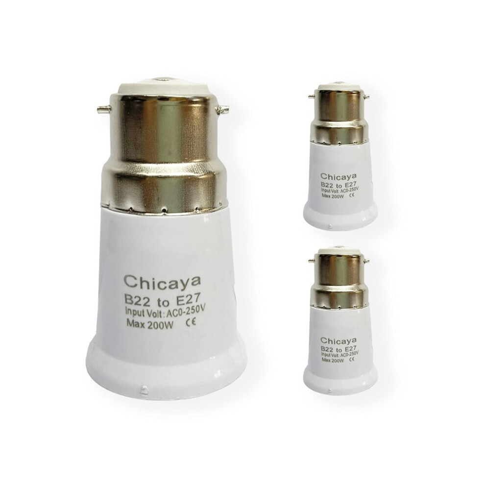 Photos - Electrical Wire & Cable Chicaya B22 to E27 Converter,Bayonet to Screw Base Adapter,Light Bulb Socket Converter,3 Pack