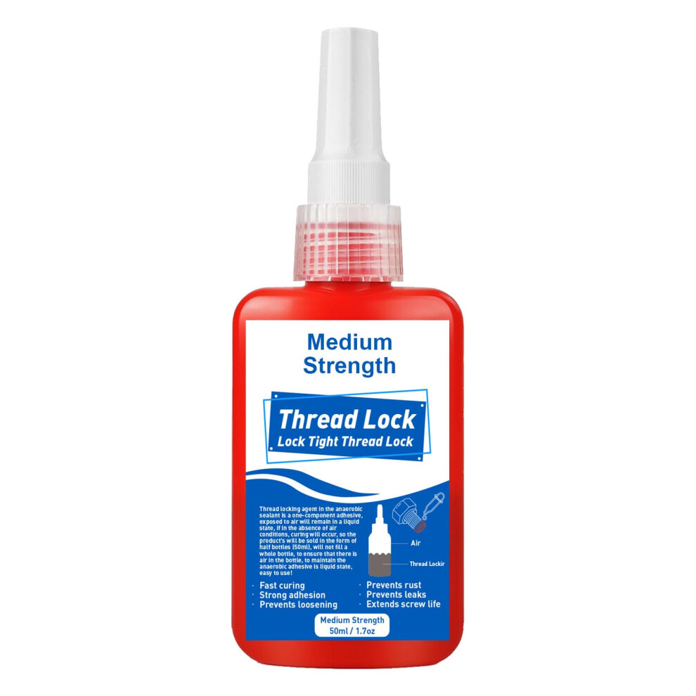 Thread Lock Medium Strength, 50Ml Locktight Threadlock Prevent Nuts, Bolts, Bearings, Fasteners And Screws From Loosening Due To Prolonged Vibration, 5006411241303