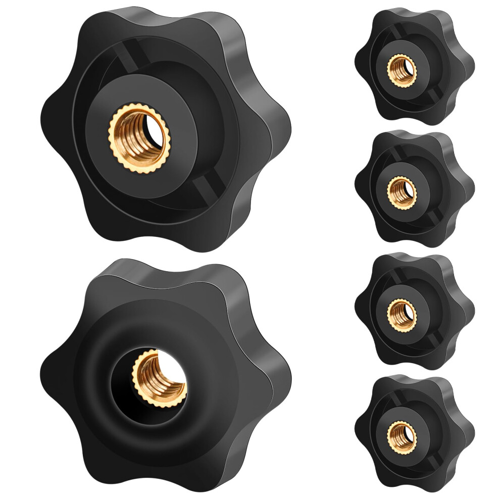 Caianwin M8 Clamping Nuts 6Pcs Knob Grip Screw,Plastic Star Nuts For Machines And Systems, Furniture, Machine Tools, Fitness Equipment 5003374772998