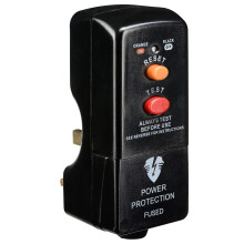 Masterplug Non-Latching RCD Safety Adaptor, 112 x 72.3 x 50.5 mm, Black