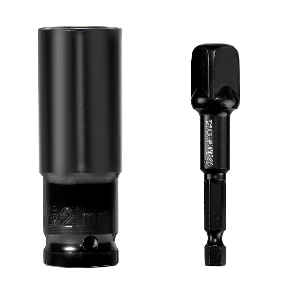 Columpro 1/2'' Impact Drive Socket Sets, 21Mm 6-Point Impact Socket And 1/2'' Hex Shank Impact Adapter 5009553533558