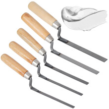 5 Pcs 6/8/10/12/15 mm Pointing Trowel Set, Multiple Sizes Professional Brick Tiling Tools for DIY Construction Renovation, Finger Pointing Trowels fo