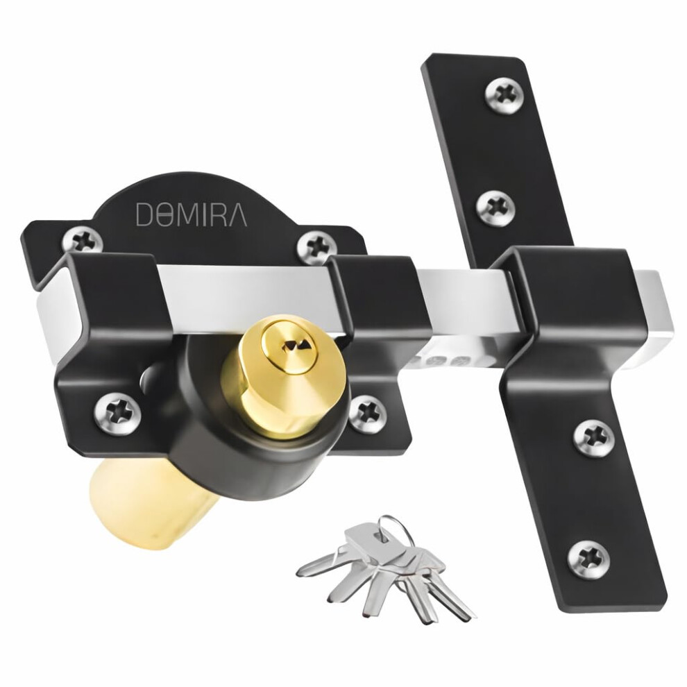 Both Side Door Lock 50Mm & 70Mm Long Throw Gate Lock Â Heavy Duty Rim For Wooden Garden Gates, Sheds & Doors Â Double-Sided Key Lockable Â Stain 5007320428670